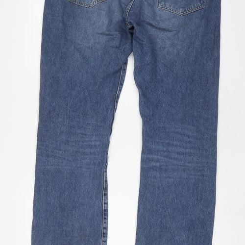 Levi's Mens Blue Cotton Straight Jeans Size 38 in L34 in Regular Button - Long Leg