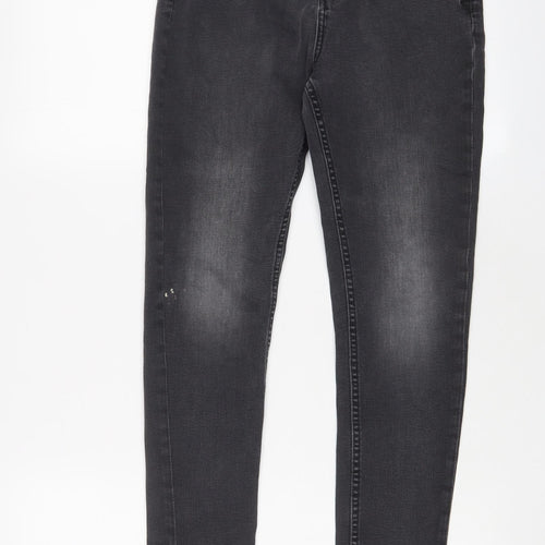 George Boys Grey Cotton Skinny Jeans Size 11-12 Years Regular Zip