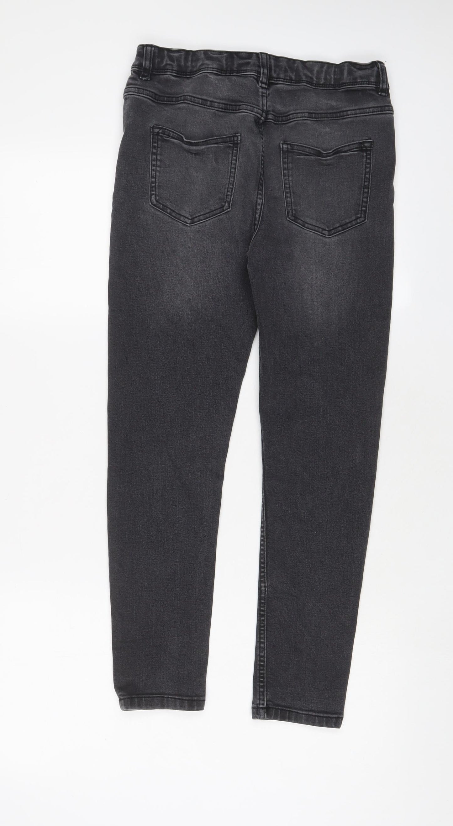 George Boys Grey Cotton Skinny Jeans Size 11-12 Years Regular Zip