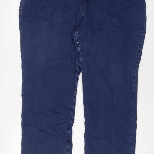 Classic Womens Blue Cotton Capri Jeans Size 20 L27 in Regular Zip