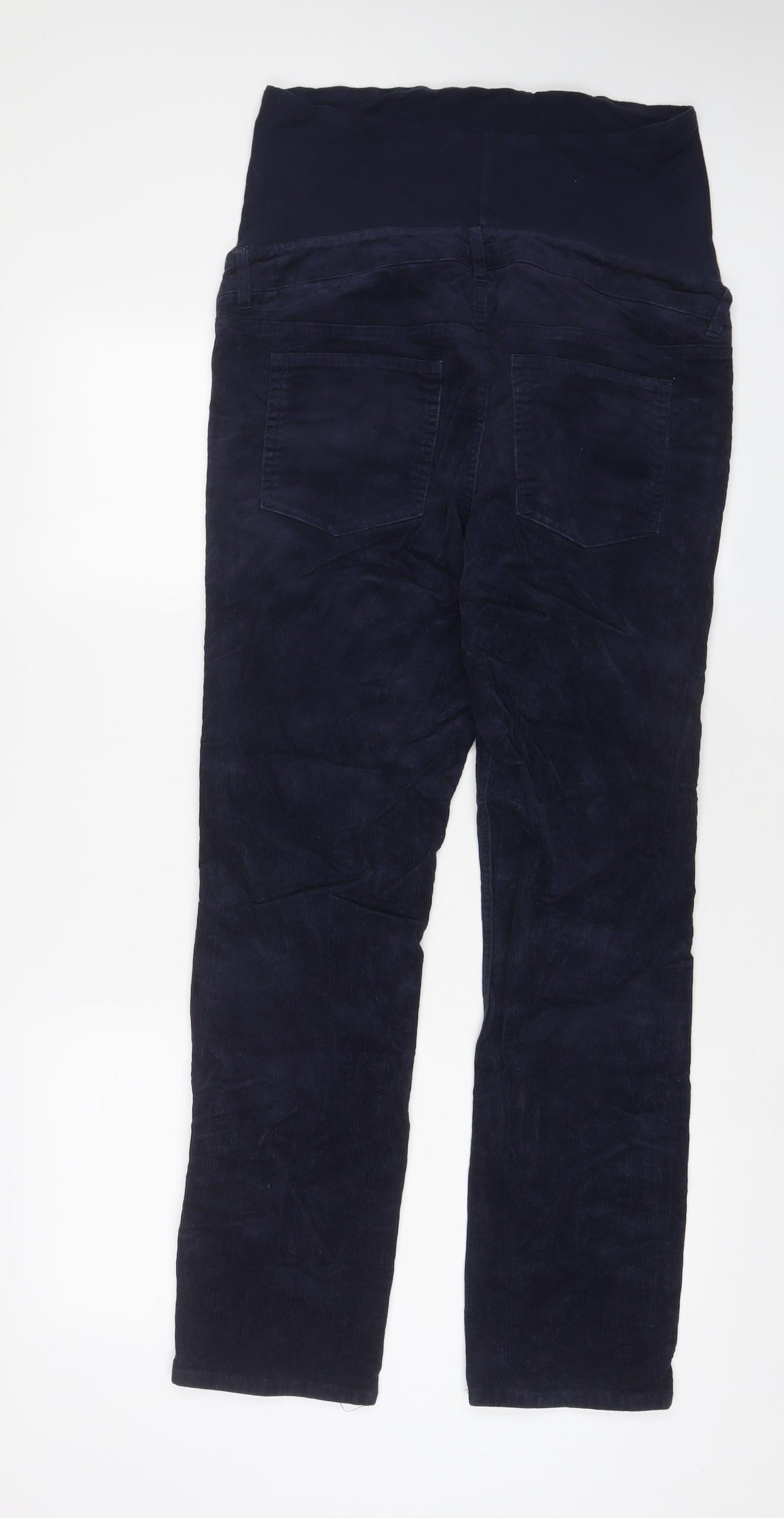 H&M Womens Blue Cotton Trousers Size M L29 in Regular Zip