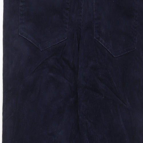 H&M Womens Blue Cotton Trousers Size M L29 in Regular Zip