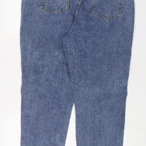 TU Womens Blue Cotton Mom Jeans Size 18 L26 in Regular Zip