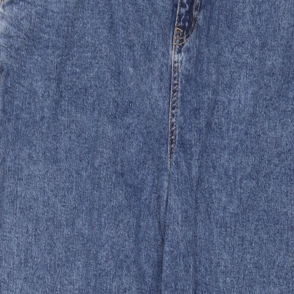 TU Womens Blue Cotton Mom Jeans Size 18 L26 in Regular Zip