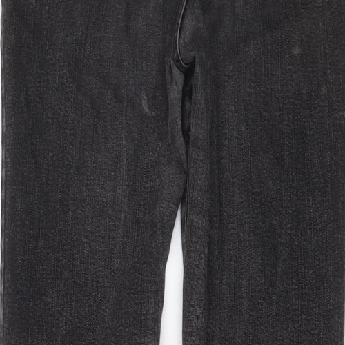 Per Una Womens Grey Cotton Straight Jeans Size 12 L28 in Regular Zip