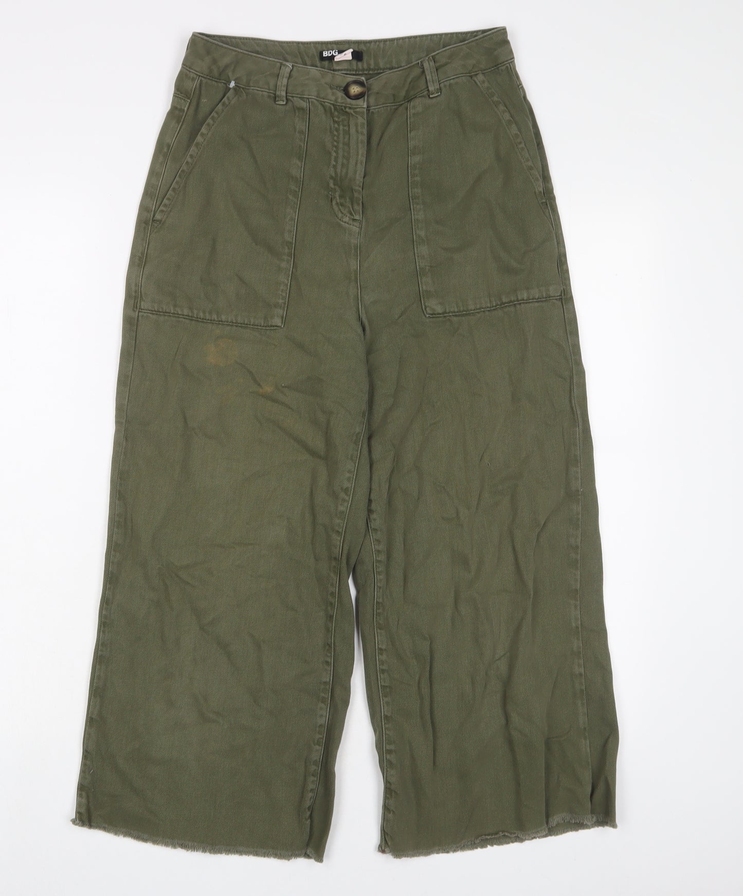 BDG Womens Green Cotton Wide-Leg Jeans Size S L22 in Regular Zip