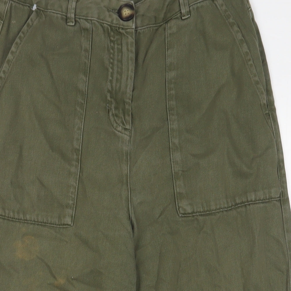 BDG Womens Green Cotton Wide-Leg Jeans Size S L22 in Regular Zip