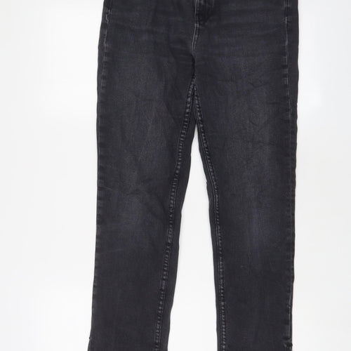 Mossimo Dutti Womens Black Cotton Straight Jeans Size 10 L27 in Regular Zip