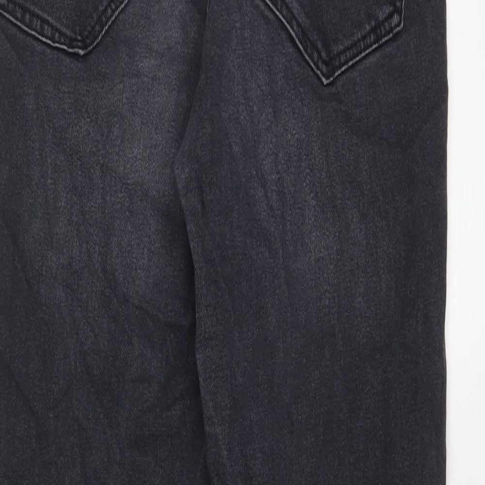 Mossimo Dutti Womens Black Cotton Straight Jeans Size 10 L27 in Regular Zip