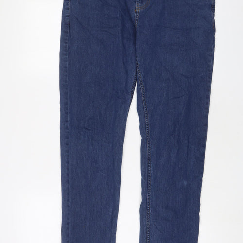 Denim & Co. Mens Blue Cotton Straight Jeans Size 32 in L32 in Slim Zip