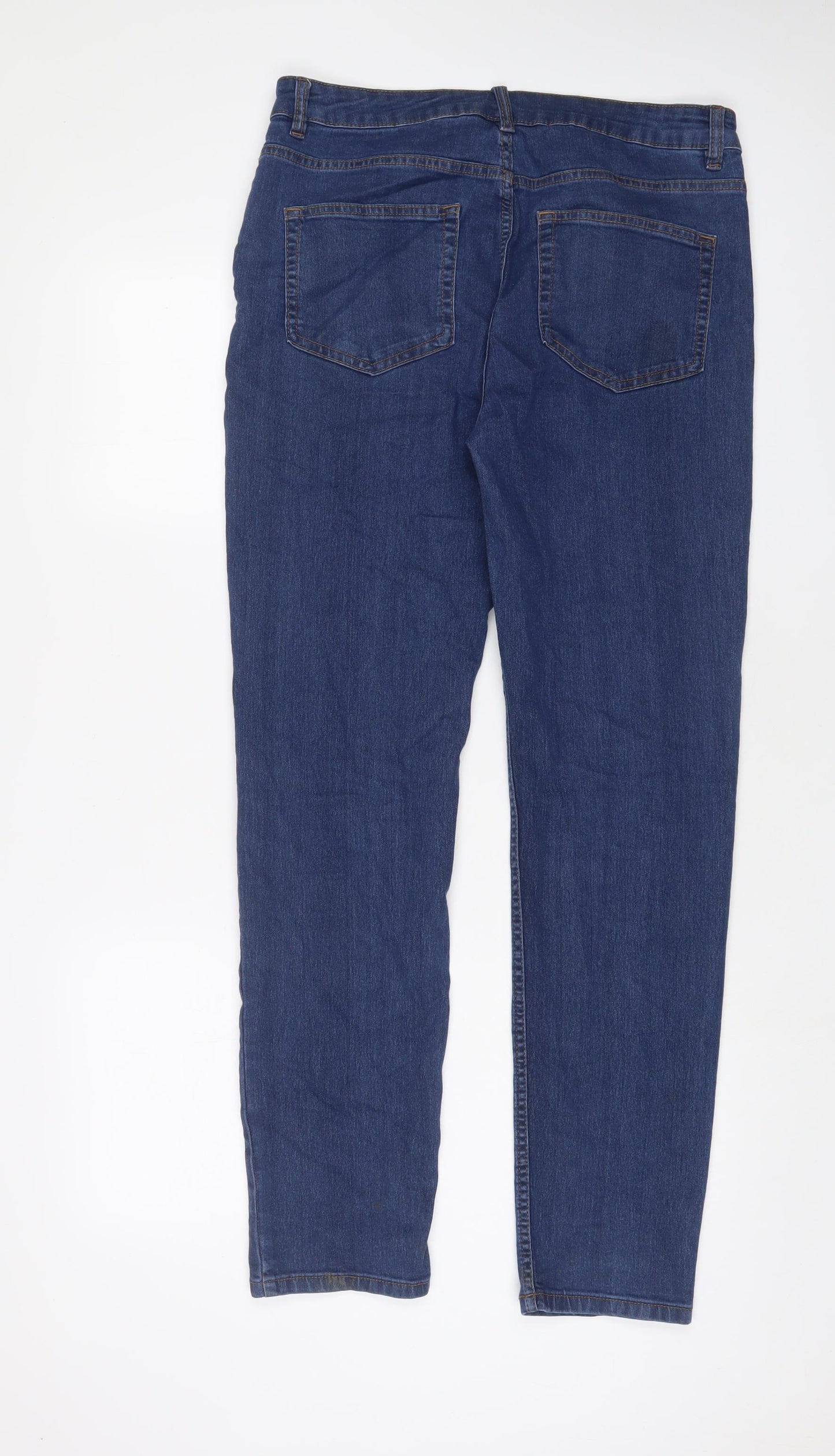 Denim & Co. Mens Blue Cotton Straight Jeans Size 32 in L32 in Slim Zip