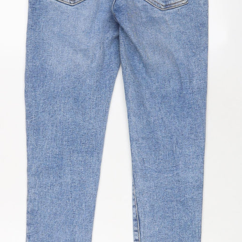 Zara Womens Blue Cotton Skinny Jeans Size 8 L28 in Regular Zip