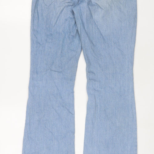 Fat Face Womens Blue Cotton Bootcut Jeans Size 10 L31 in Regular Zip