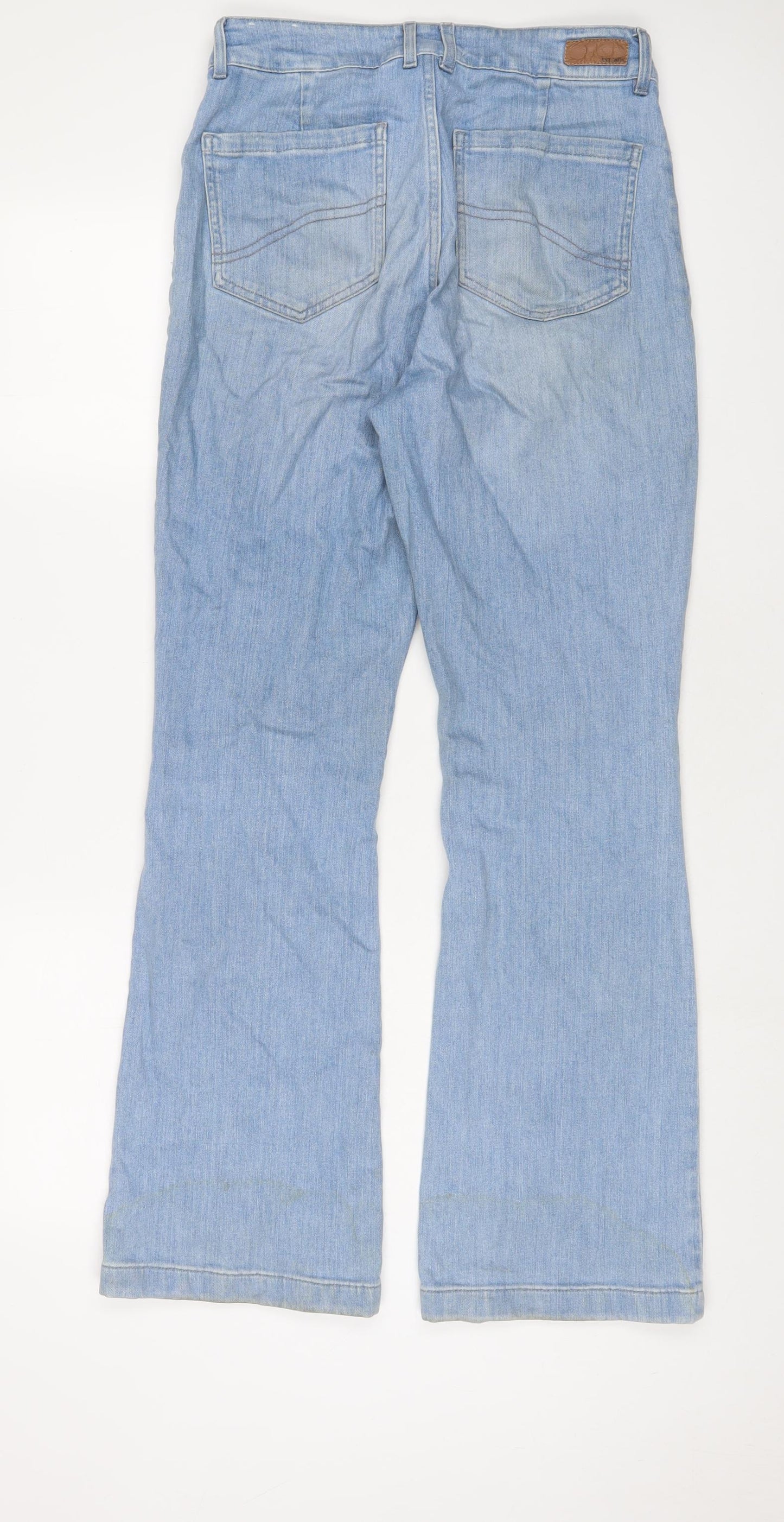 Fat Face Womens Blue Cotton Bootcut Jeans Size 10 L31 in Regular Zip