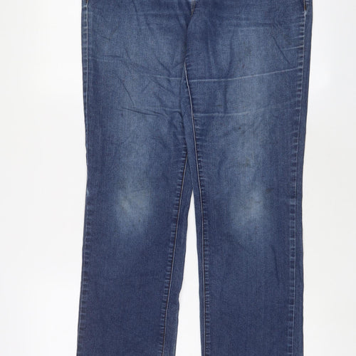 Dorothy Perkins Womens Blue Cotton Cropped Jeans Size 12 L28 in Regular Zip