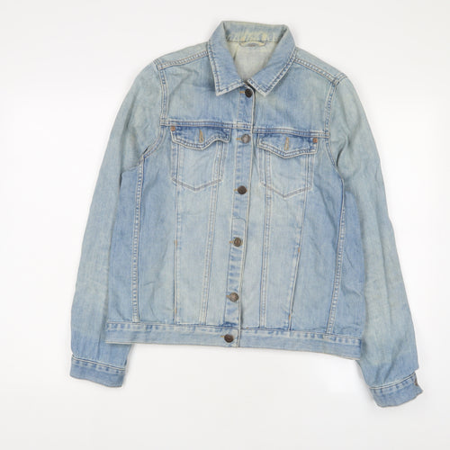 Topshop Womens Blue Jacket Size 14 Button