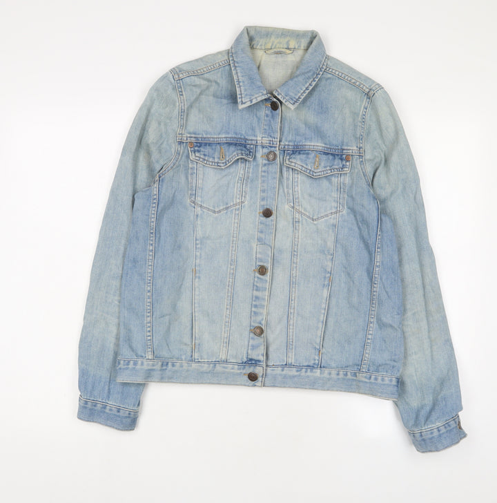 Topshop Womens Blue Jacket Size 14 Button