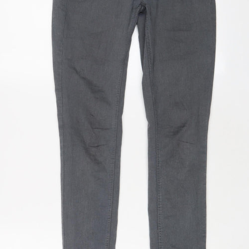 Fat Face Womens Grey Cotton Skinny Jeans Size 8 L28 in Regular Zip