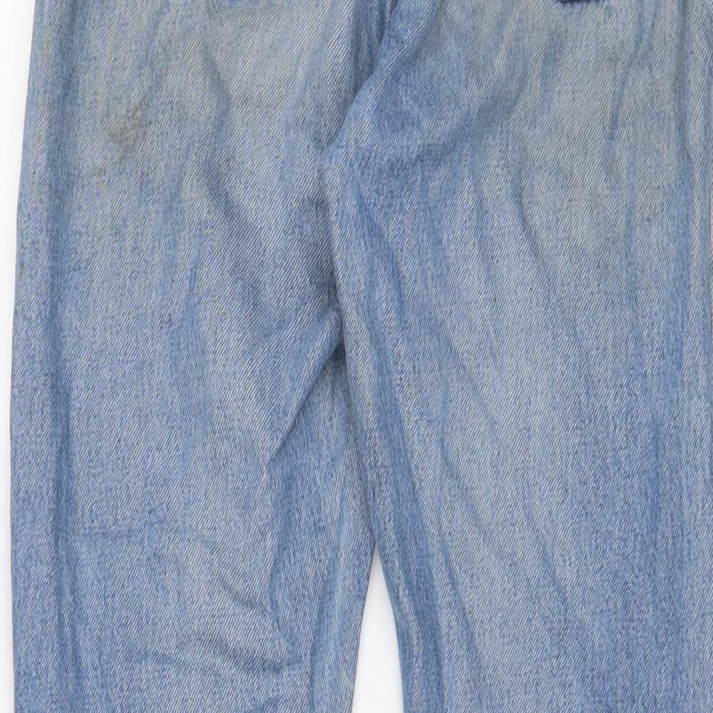 Monki Womens Blue Cotton Straight Jeans Size 26 in L28 in Regular Zip