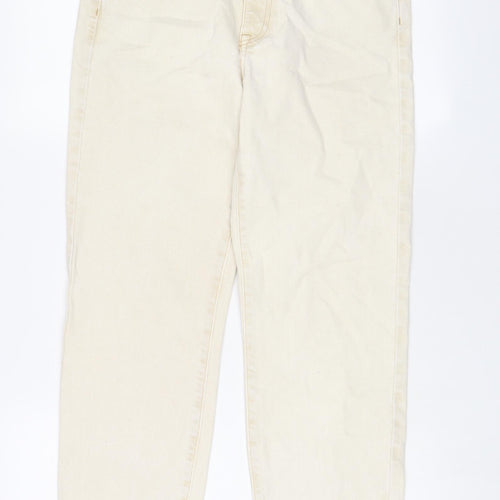 River Island Womens Beige Cotton Straight Jeans Size 10 L26 in Regular Zip