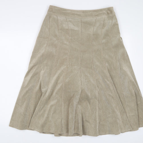 Viyella Womens Beige Polyester A-Line Skirt Size 12 Zip