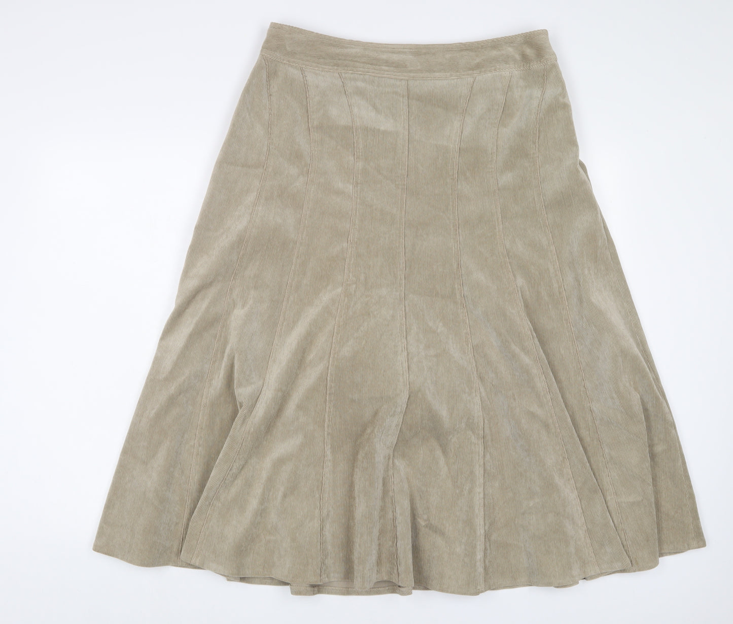 Viyella Womens Beige Polyester A-Line Skirt Size 12 Zip