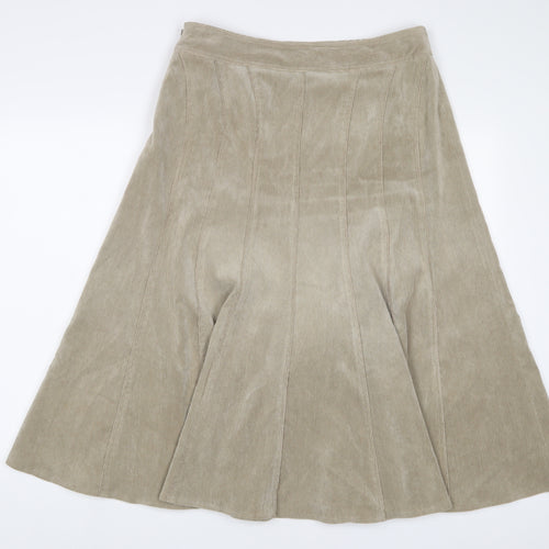 Viyella Womens Beige Polyester A-Line Skirt Size 12 Zip