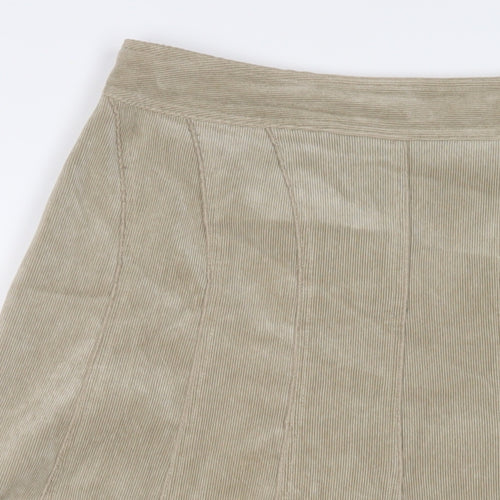 Viyella Womens Beige Polyester A-Line Skirt Size 12 Zip