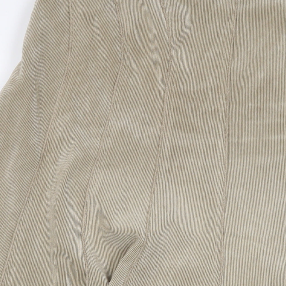 Viyella Womens Beige Polyester A-Line Skirt Size 12 Zip
