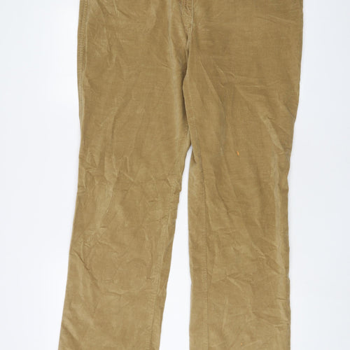 Barbour Womens Beige Cotton Trousers Size 18 L32 in Regular Zip