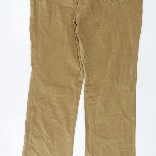 Barbour Womens Beige Cotton Trousers Size 18 L32 in Regular Zip