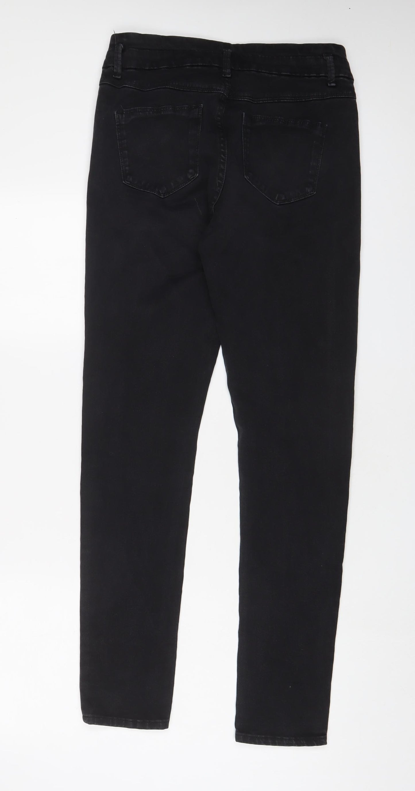 Topshop Womens Black Cotton Skinny Jeans Size 30 in L32 in Regular Zip