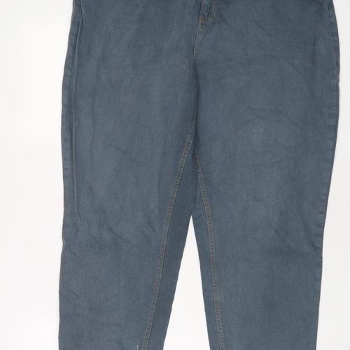 Denim & Co. Womens Blue Cotton Tapered Jeans Size 16 L29 in Regular Zip