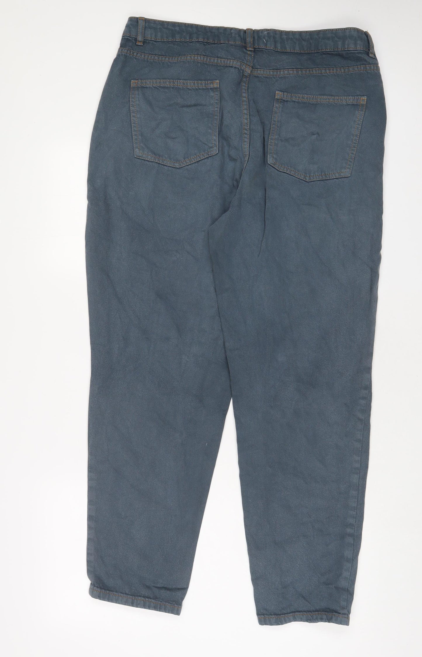 Denim & Co. Womens Blue Cotton Tapered Jeans Size 16 L29 in Regular Zip