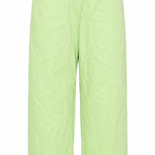 COLLUSION Womens Green Cotton Wide-Leg Jeans Size 20 L30 in Regular Zip