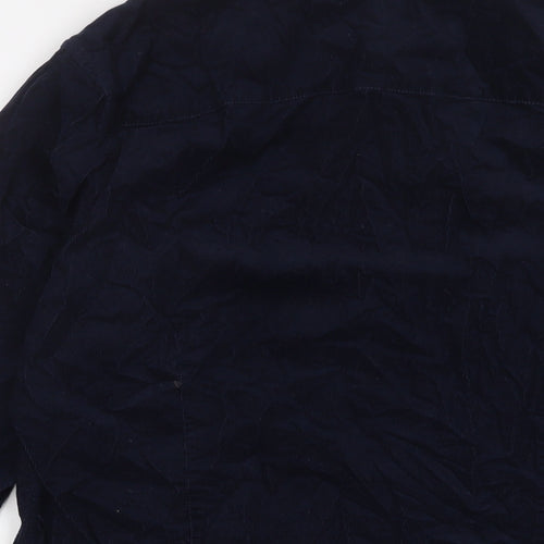NEXT Mens Blue Cotton Button-Up Size L Collared Button