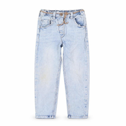NEXT Girls Blue Cotton Straight Jeans Size 3-4 Years Regular Zip - Belted