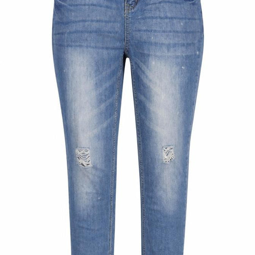 Denim & Co. Girls Blue Cotton Skinny Jeans Size 11-12 Years L26 in Regular Zip