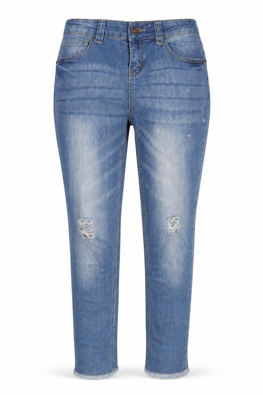 Denim & Co. Girls Blue Cotton Skinny Jeans Size 11-12 Years L26 in Regular Zip
