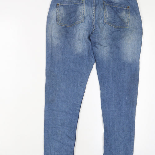 Denim & Co. Girls Blue Cotton Skinny Jeans Size 11-12 Years L26 in Regular Zip