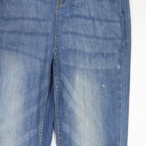 Denim & Co. Girls Blue Cotton Skinny Jeans Size 11-12 Years L26 in Regular Zip