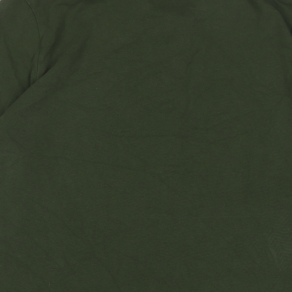 NEXT Mens Green Cotton Polo Size L Collared Button