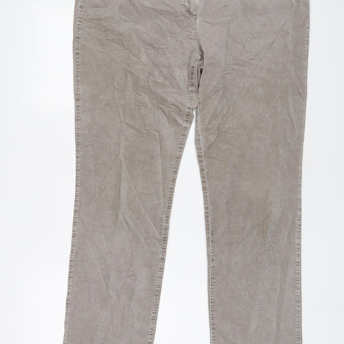 Gerry Weber Womens Grey Cotton Trousers Size 36 L31 in Regular Zip