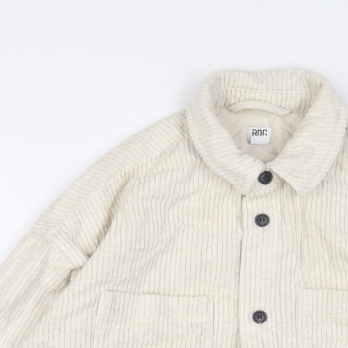 BDG Mens Ivory Cotton Button-Up Size S Collared Button