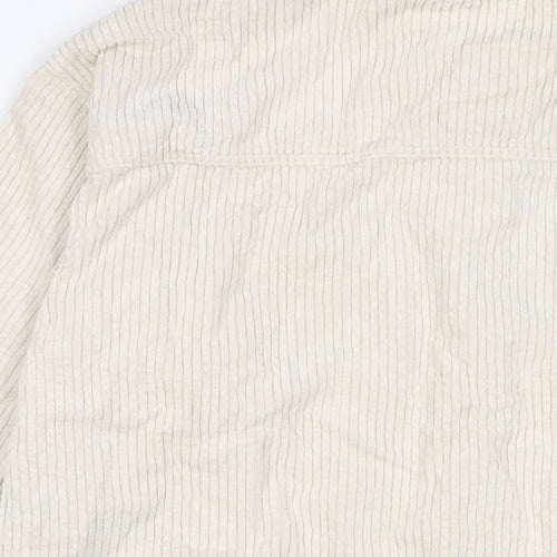 BDG Mens Ivory Cotton Button-Up Size S Collared Button