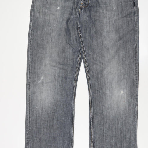 Gap Mens Blue Cotton Straight Jeans Size 35 in L34 in Regular Button - Long Leg