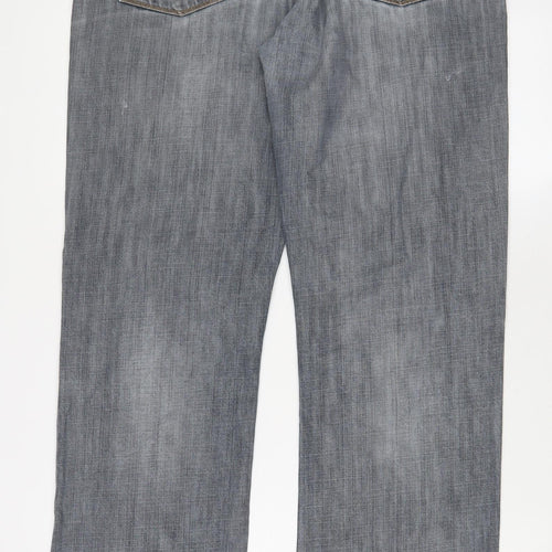 Gap Mens Blue Cotton Straight Jeans Size 35 in L34 in Regular Button - Long Leg