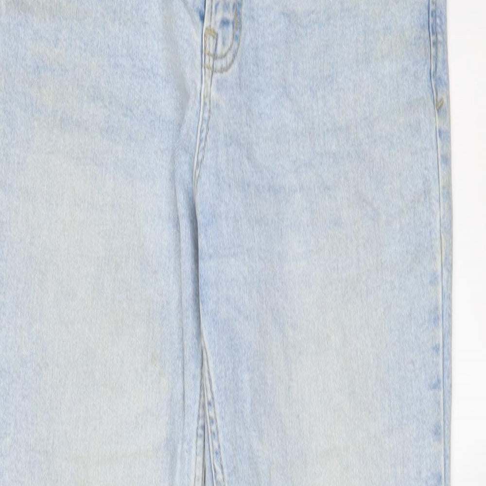 Pull&Bear Womens Blue Cotton Straight Jeans Size 6 L24 in Regular Zip