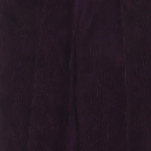 Tiger Womens Purple Cotton Trousers Size 34 L29 in Regular Zip - Short Leg