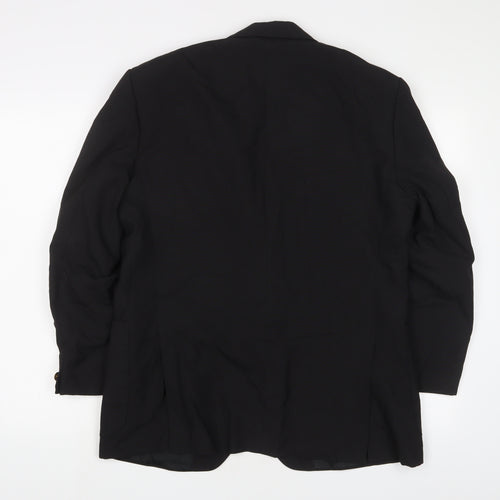 VARTEKS Mens Black Wool Jacket Suit Jacket Size 40 Regular
